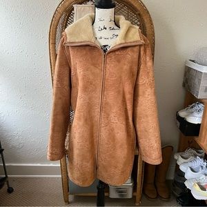 Amazing Tan Vintage Fur Lined Patterned Jacket Weatherproof Garment Company